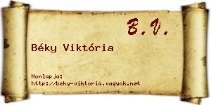 Béky Viktória névjegykártya